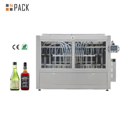 Machine de remplissage d'alcool entièrement automatique avec commande PLC et remplissage multi-têtes pour l'embouteillage d'alcool